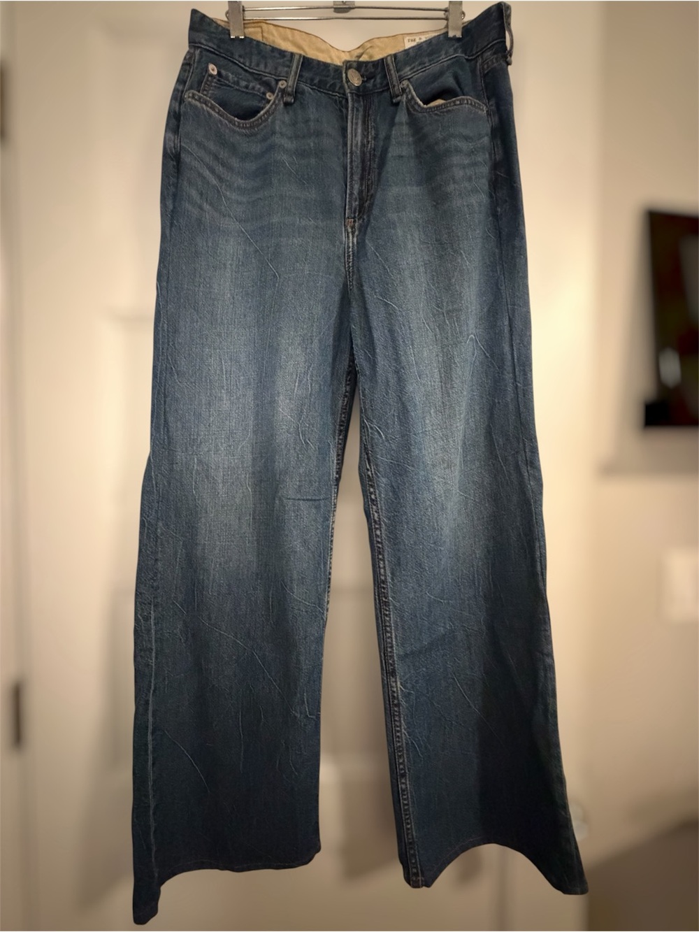 Rag & Bone Logan Wide-Leg Jeans in Dark Blue Wash